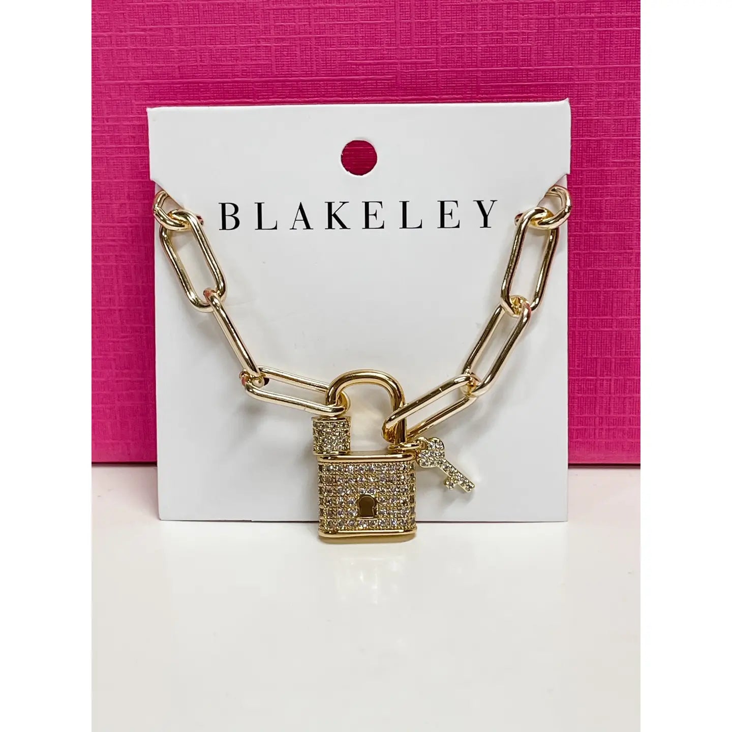 Lock & Key Gold Chain Necklace