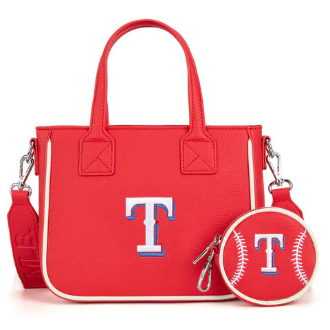 MW MLB Texas Rangers Team Tote/Crossbody with Baseball Coin Pouch