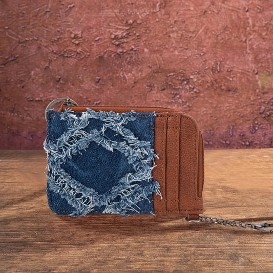 Wrangler Southwestern Art Print Mini Zip Card Case -Denim